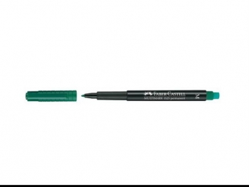 Permanentinis rašiklis Faber-Castell Multimark M, su trintuku, 1,0 mm, žalios spalvos