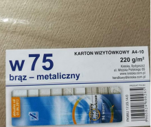 Kartonas vizitinėms kortelėms A4, 10 lapų 250g W75 bronzos spalva metalikas KRESKA