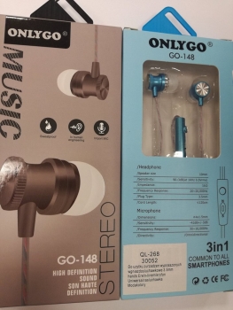 Ausinukai ONLYGO garso reguliatorius ir mikrofonas GO-148